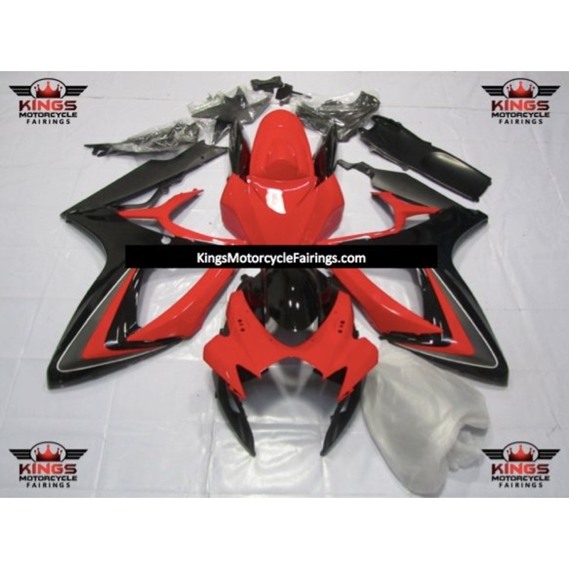Suzuki GSXR750 (2006-2007) Red, Black & Gray Fairings No Seat Cowl No Bolt Kit No Tank