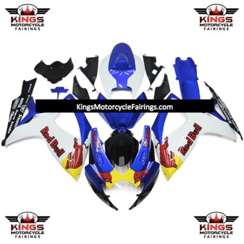 Suzuki GSXR750 (2006-2007) White & Blue RedBull Fairings No Seat Cowl No Bolt Kit No Tank