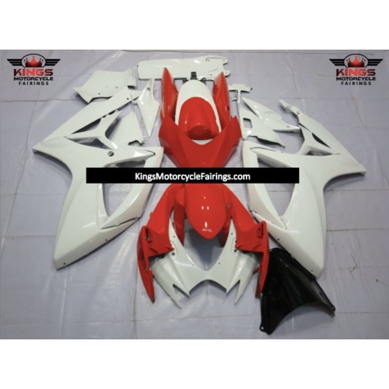 Suzuki GSXR750 (2006-2007) White & Red Fairings No Seat Cowl No Bolt Kit No Tank