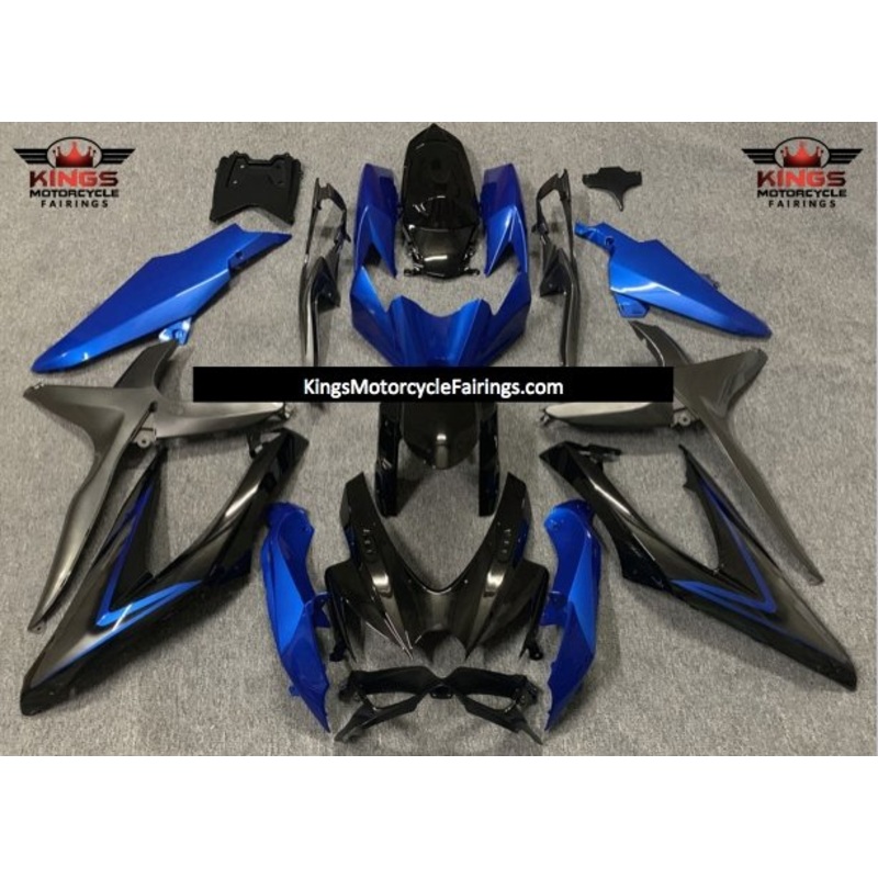 Suzuki GSXR750 (2008-2010) Black, Blue & Gray Fairings No Seat Cowl No Bolt Kit No Tank