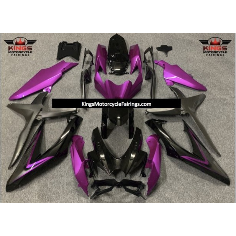 Suzuki GSXR750 (2008-2010) Black, Magenta Purple & Gray Fairings No Seat Cowl No Bolt Kit No Tank