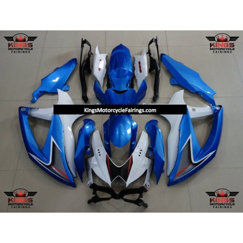 Suzuki GSXR750 (2008-2010) Blue, White, Gray & Red Fairings No Seat Cowl No Bolt Kit No Tank