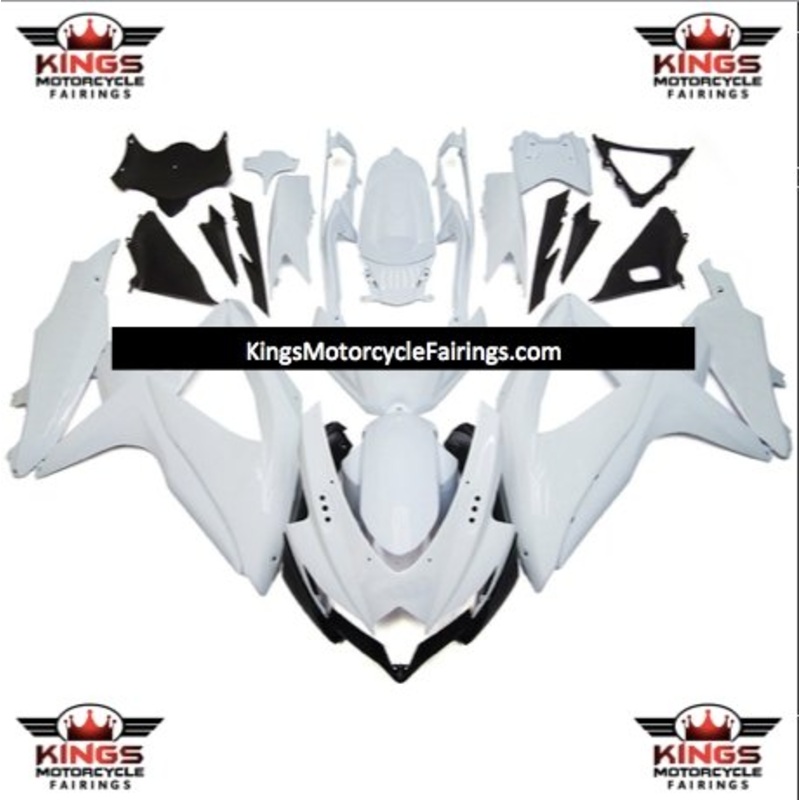Suzuki GSXR750 (2008-2010) Gloss White Fairings No Seat Cowl No Bolt Kit No Tank