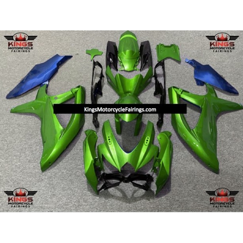 Suzuki GSXR750 (2008-2010) Green, Blue & Black Fairings No Seat Cowl No Bolt Kit No Tank