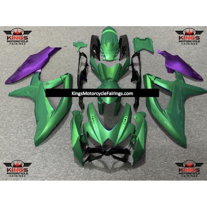 Suzuki GSXR750 (2008-2010) Green, Purple and Black Fairings No Seat Cowl No Bolt Kit No Tank
