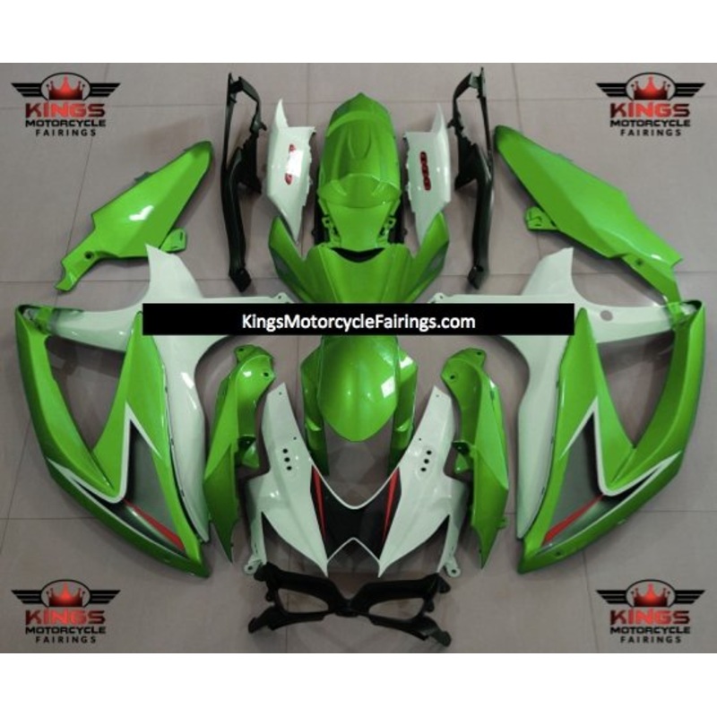 Suzuki GSXR750 (2008-2010) Green & White Fairings No Seat Cowl No Bolt Kit No Tank
