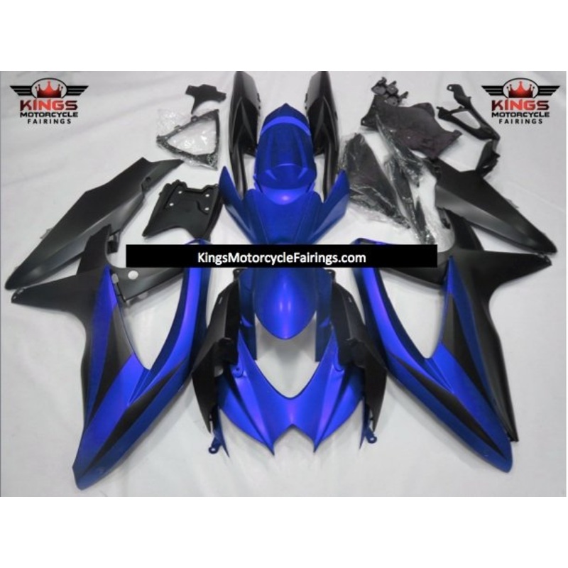 Suzuki GSXR750 (2008-2010) Matte Blue & Matte Black Fairings No Seat Cowl No Bolt Kit No Tank