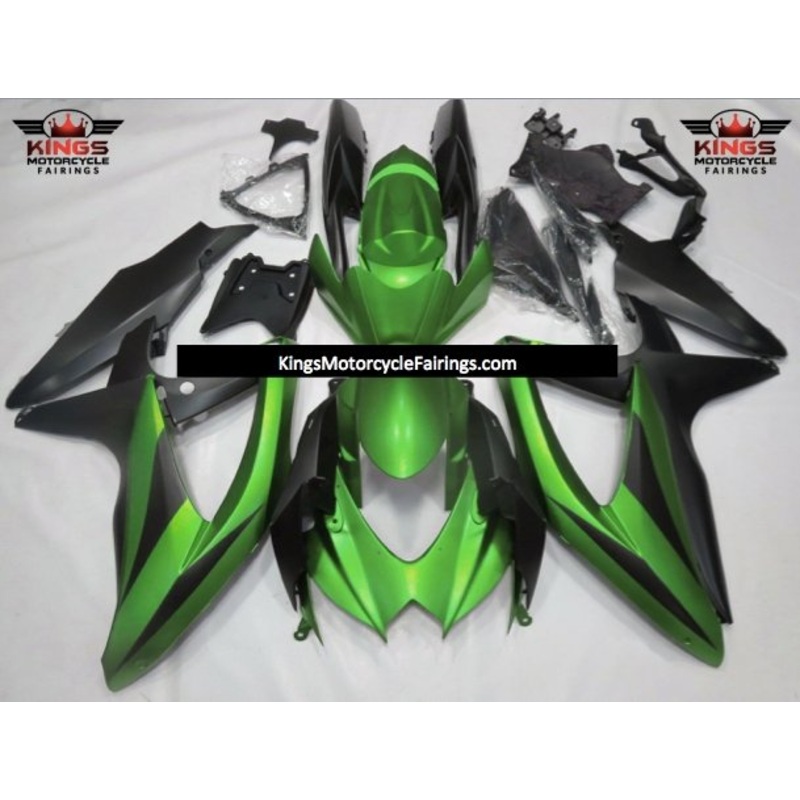 Suzuki GSXR750 (2008-2010) Matte Green & Matte Black Fairings No Seat Cowl No Bolt Kit No Tank