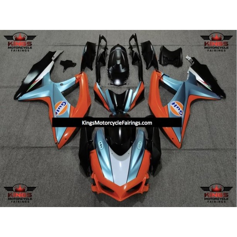 Suzuki GSXR750 (2008-2010) Matte Orange, Blue, Black & White Gulf Fairings No Seat Cowl No Bolt Kit No Tank