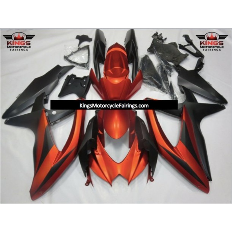 Suzuki GSXR750 (2008-2010) Matte Orange & Matte Black Fairings No Seat Cowl No Bolt Kit No Tank