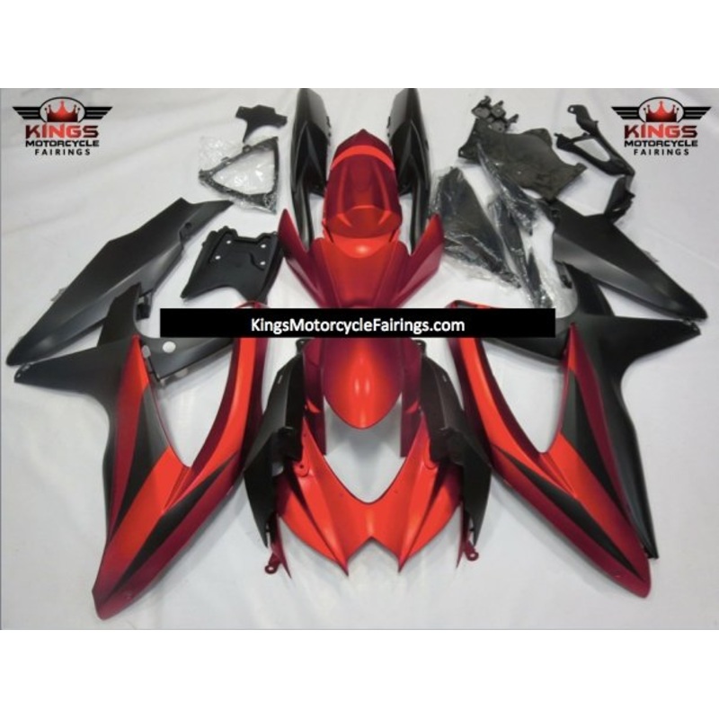 Suzuki GSXR750 (2008-2010) Matte Red & Matte Black Fairings No Seat Cowl No Bolt Kit No Tank