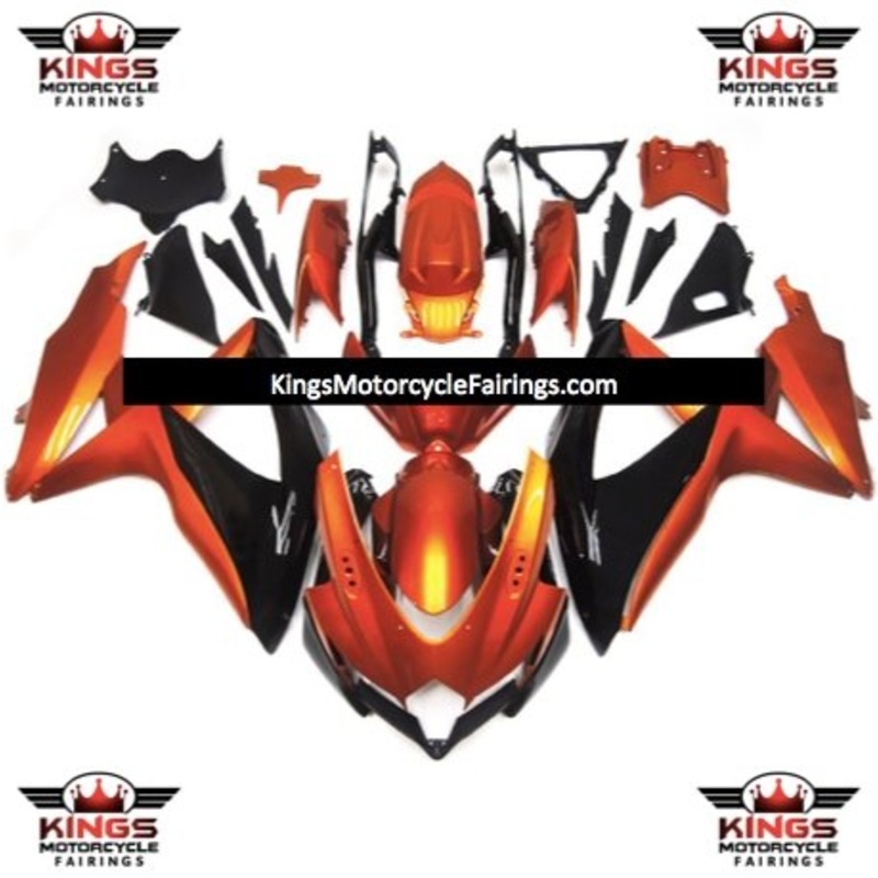 Suzuki GSXR750 (2008-2010) Orange & Black Fairings No Seat Cowl No Bolt Kit No Tank
