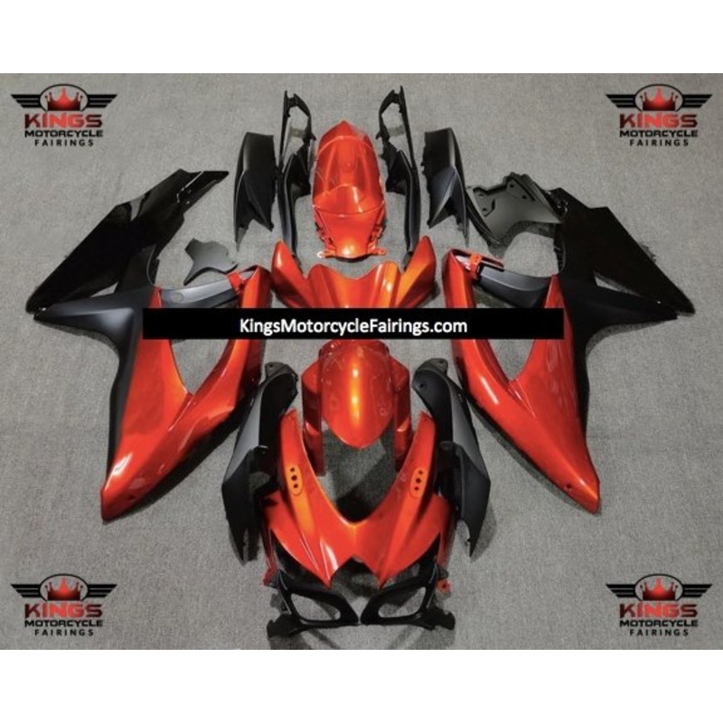 Suzuki GSXR750 (2008-2010) Orange, Matte Black & Gloss Black Fairings No Seat Cowl No Bolt Kit No Tank