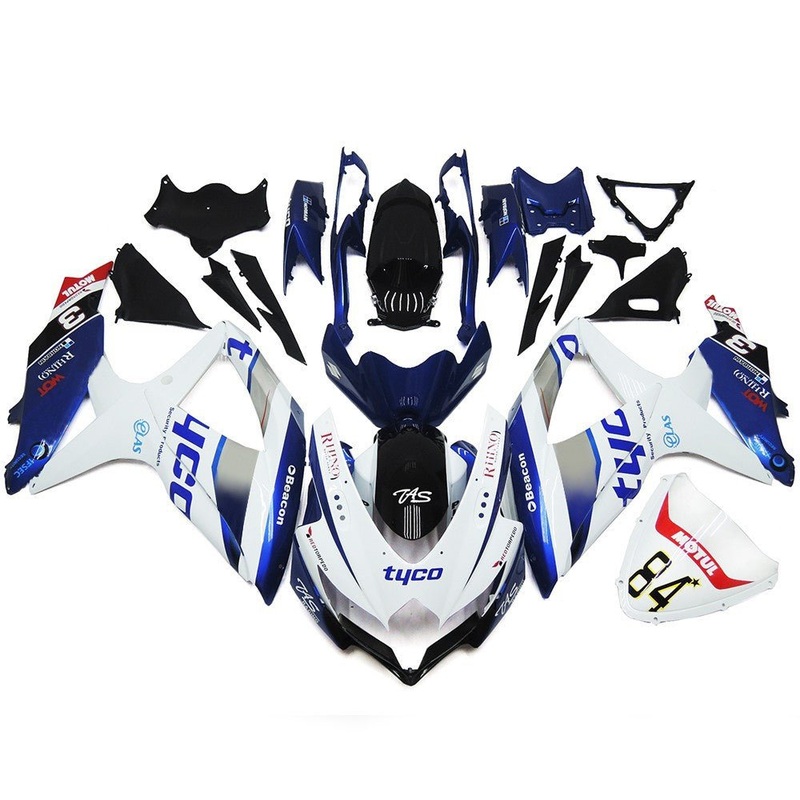 Suzuki GSXR750 (2008-2010) White, Blue, Black Tyco Fairings No Seat Cowl No Bolt Kit No Tank