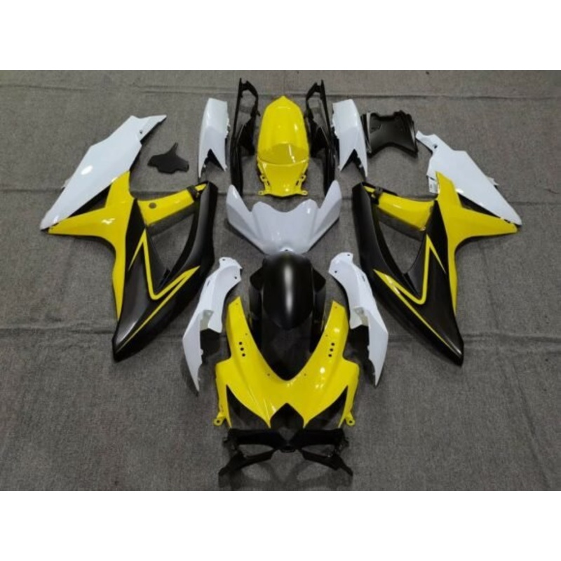 Suzuki GSXR750 (2008-2010) Yellow, White, Matte Black & Gray Fairings No Seat Cowl No Bolt Kit No Tank