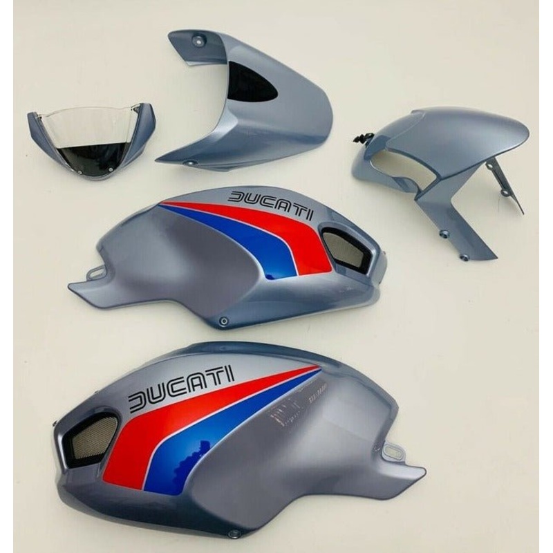 DUCATI MONSTER 696/796/1100 (2009-2016) Gray, Red, Blue Fairings Clear Windscreen: Free No Bolt Kit