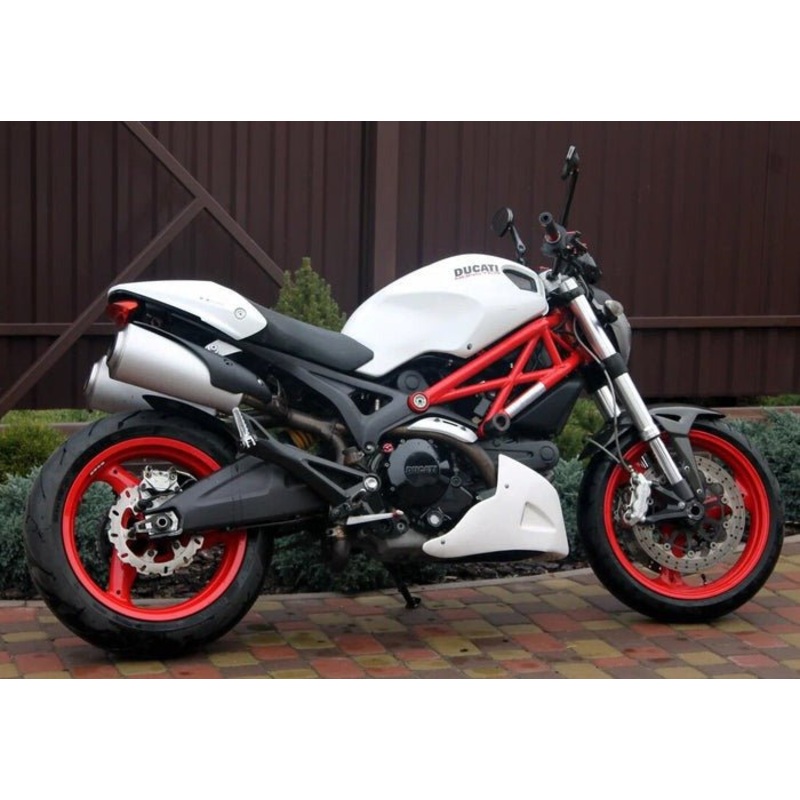DUCATI MONSTER 696/796/1100 (2009-2016) White Original Fairings Clear Windscreen: Free No Bolt Kit