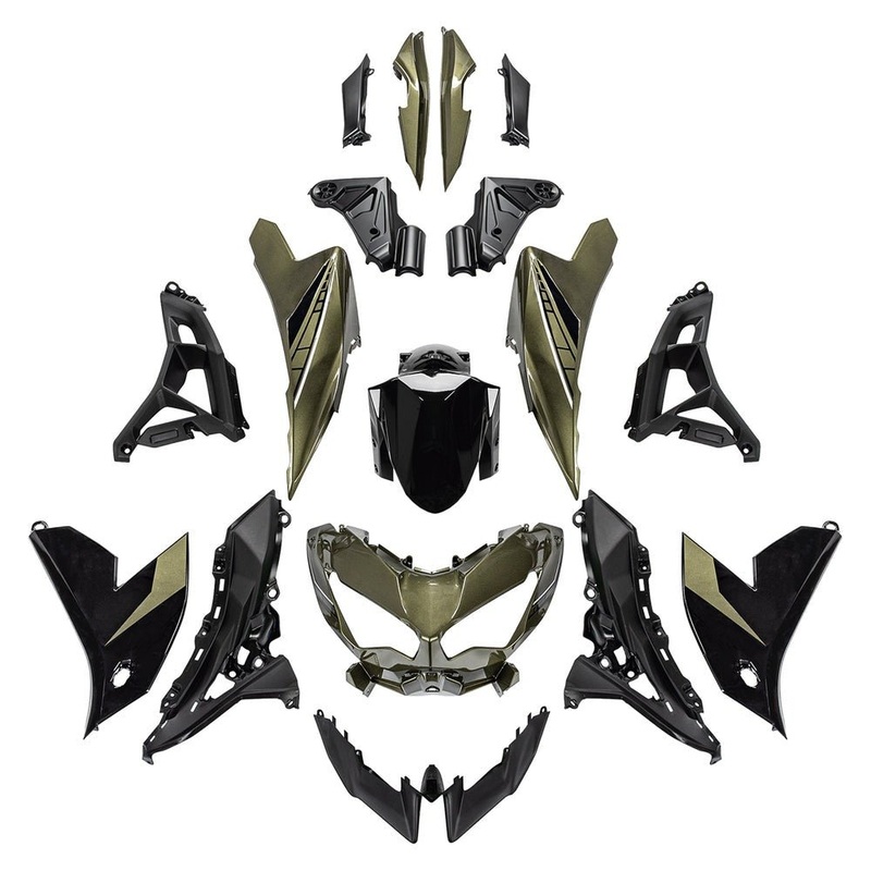 Fairings for Kawasaki Versys 650 (2022-2025) Black, Olive Green Clear Windscreen: Free Bolt Kit: No