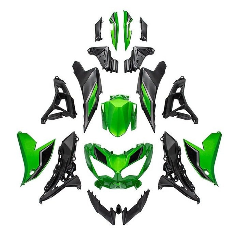 Fairings for Kawasaki Versys 650 (2022-2025) Green, Black Clear Windscreen: Free Bolt Kit: No