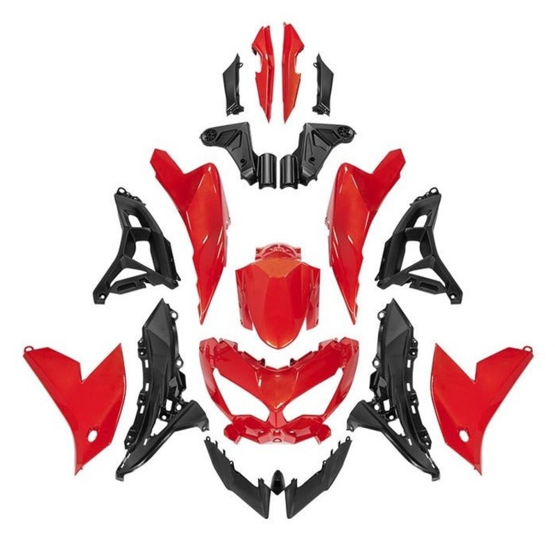 Fairings for Kawasaki Versys 650 (2022-2025) Red, Black Clear Windscreen: Free Bolt Kit: No
