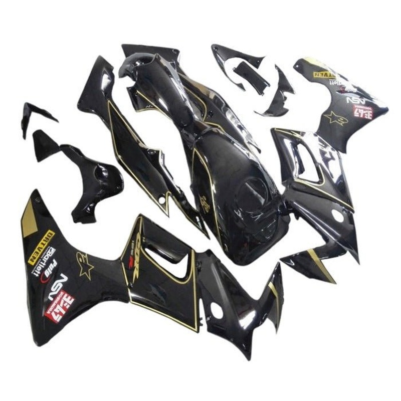 Honda CBR125R Fairings (2002-2006) Black, Gold Tank Cover: No Bolt Kit: $29.99 Clear Windscreen: Free