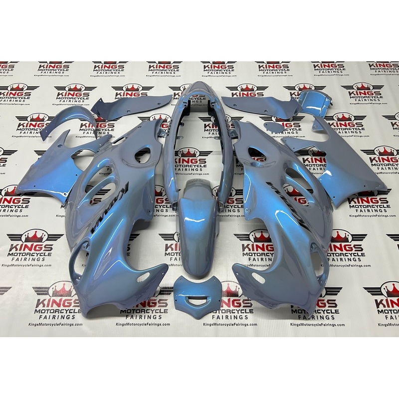 Suzuki GSX600F Katana Fairings (1998-2006) Blue, Gray Chameleon Clear Windscreen: Free Bolt Kit: No