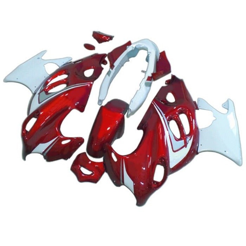 Suzuki GSX600F Katana Fairings (1998-2006) Red, White Clear Windscreen: Free Bolt Kit: No