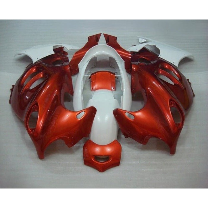 Suzuki GSX600F Katana Fairings (1998-2006) White, Orange Clear Windscreen: Free Bolt Kit: No
