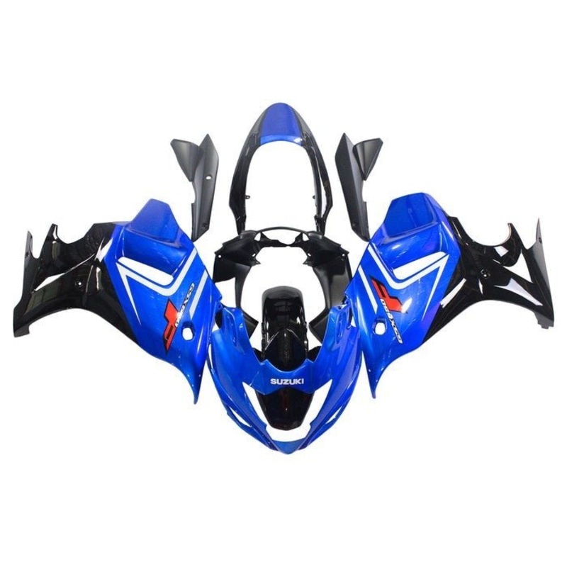 Suzuki GSX650F (2007-2015) Blue, White Fairings Clear Windscreen: Free No Bolt Kit