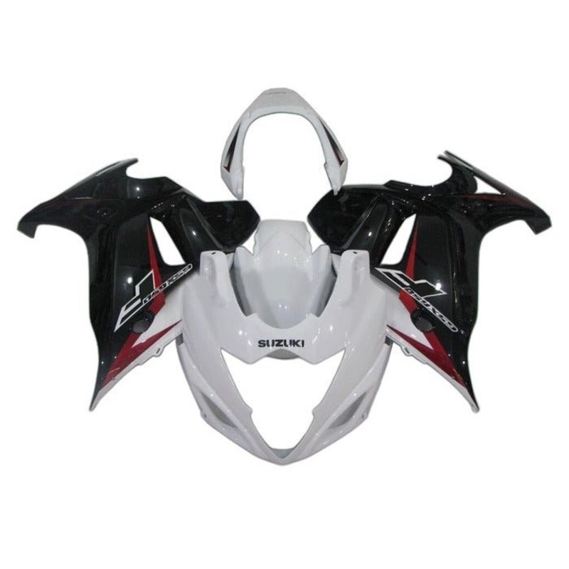Suzuki GSX650F (2007-2015) White, Black, Red Fairings Clear Windscreen: Free No Bolt Kit