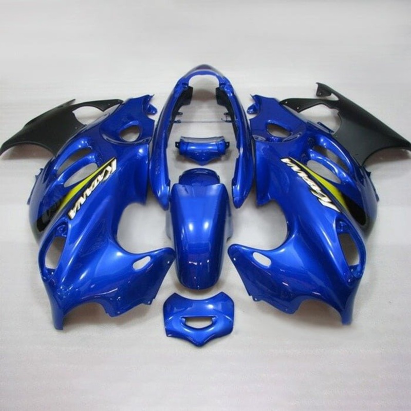 Suzuki GSX750F Katana Fairings (1998-2006) Blue, Black, White, Yellow Clear Windscreen: Free Bolt Kit: No
