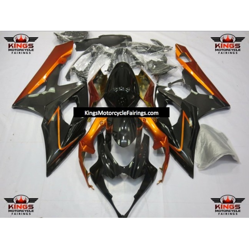 Suzuki GSXR1000 (2005-2006) Black & Burnt Orange Fairings No Seat Cowl No Bolt Kit No Tank