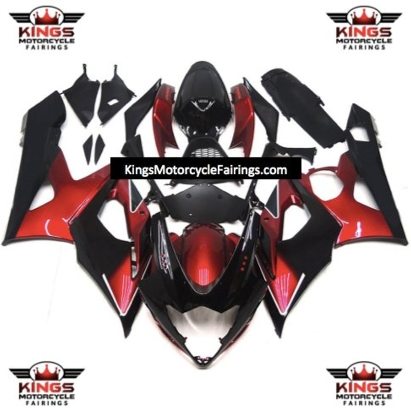 Suzuki GSXR1000 (2005-2006) Black, Candy Red Fairings No Seat Cowl No Bolt Kit No Tank