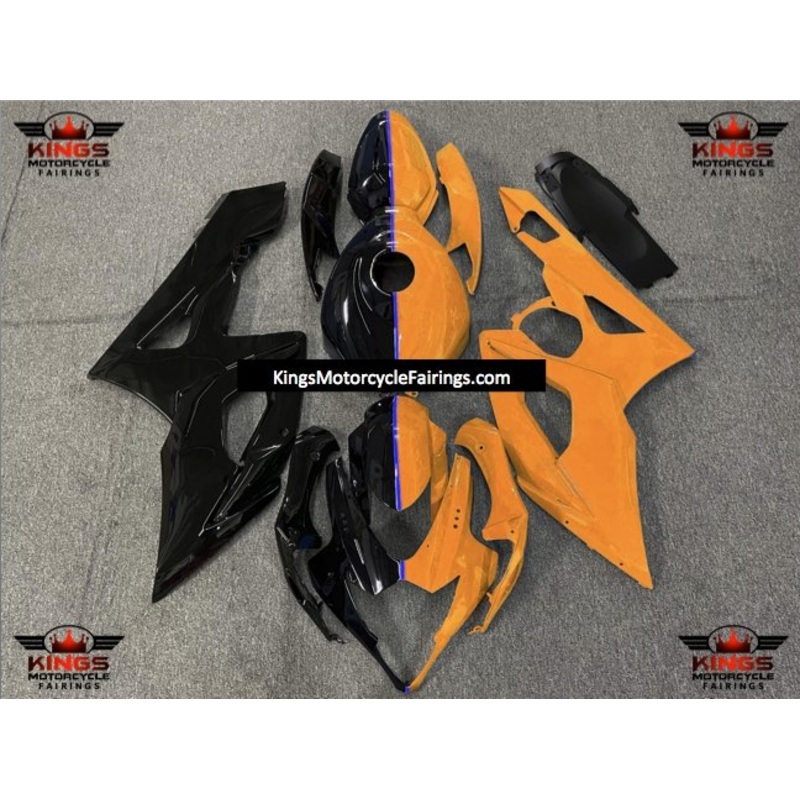Suzuki GSXR1000 (2005-2006) Black, Orange & Blue Split Fairings No Seat Cowl No Bolt Kit No Tank