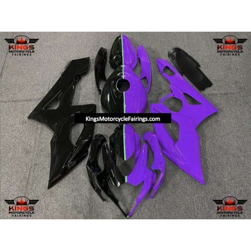 Suzuki GSXR1000 (2005-2006) Black, Purple & Green Split Fairings No Seat Cowl No Bolt Kit No Tank