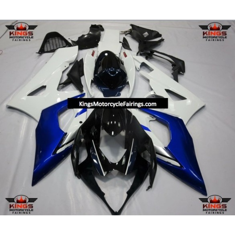 Suzuki GSXR1000 (2005-2006) Black, White & Blue Fairings No Seat Cowl No Bolt Kit No Tank