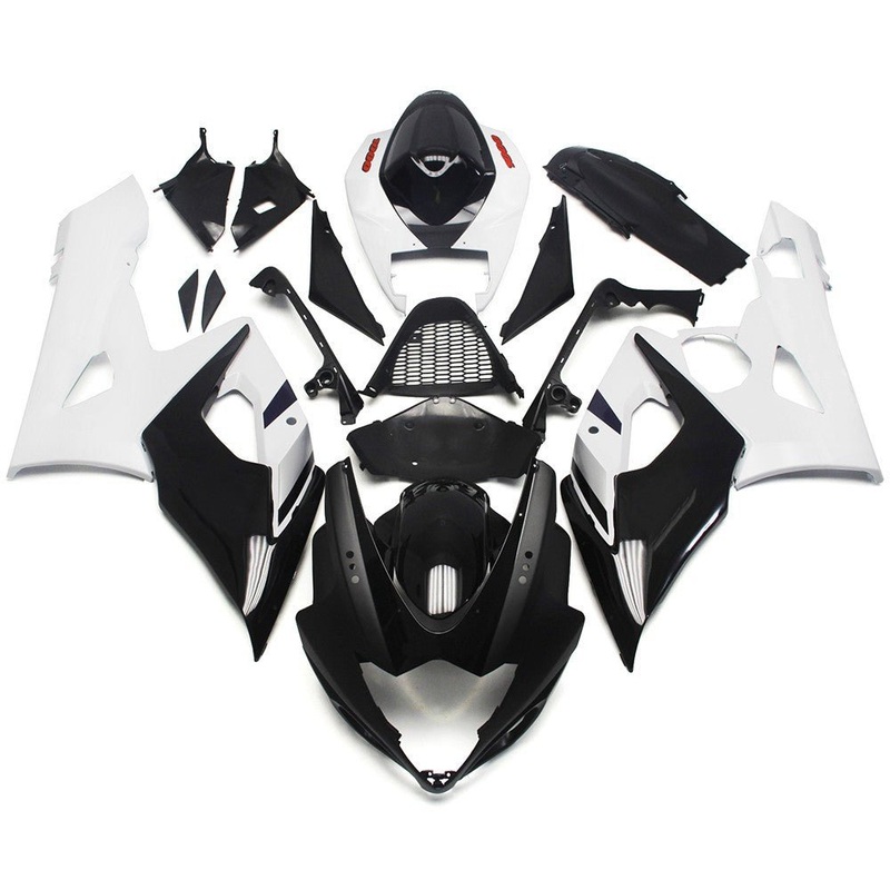 Suzuki GSXR1000 (2005-2006) Black, White Fairings No Seat Cowl No Bolt Kit No Tank