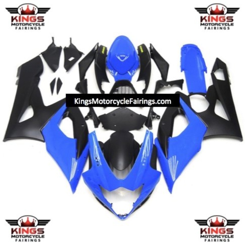 Suzuki GSXR1000 (2005-2006) Blue & Matte Black Fairings No Seat Cowl No Bolt Kit No Tank