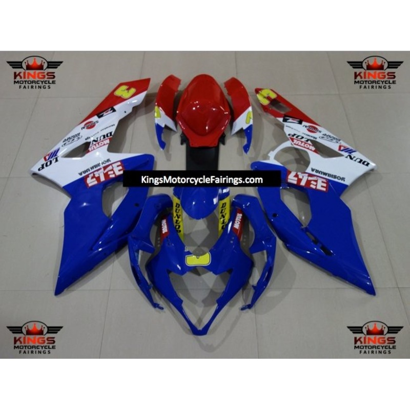 Suzuki GSXR1000 (2005-2006) Blue, White, Red & Yellow Fairings No Seat Cowl No Bolt Kit No Tank