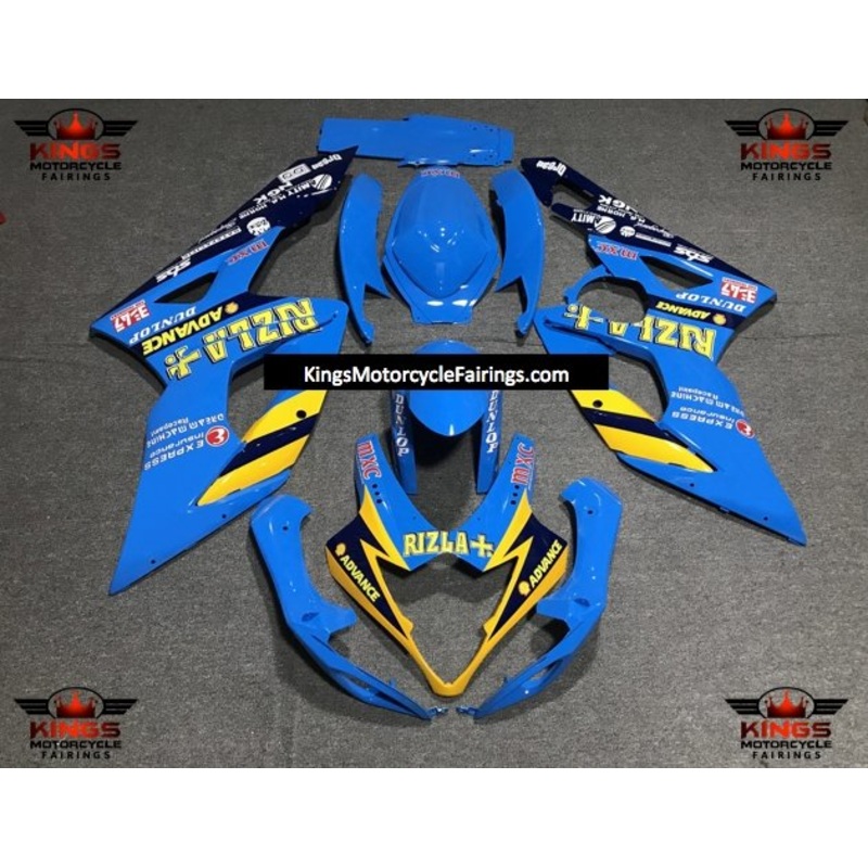 Suzuki GSXR1000 (2005-2006) Blue, Yellow & Black Rizla Fairings No Seat Cowl No Bolt Kit No Tank
