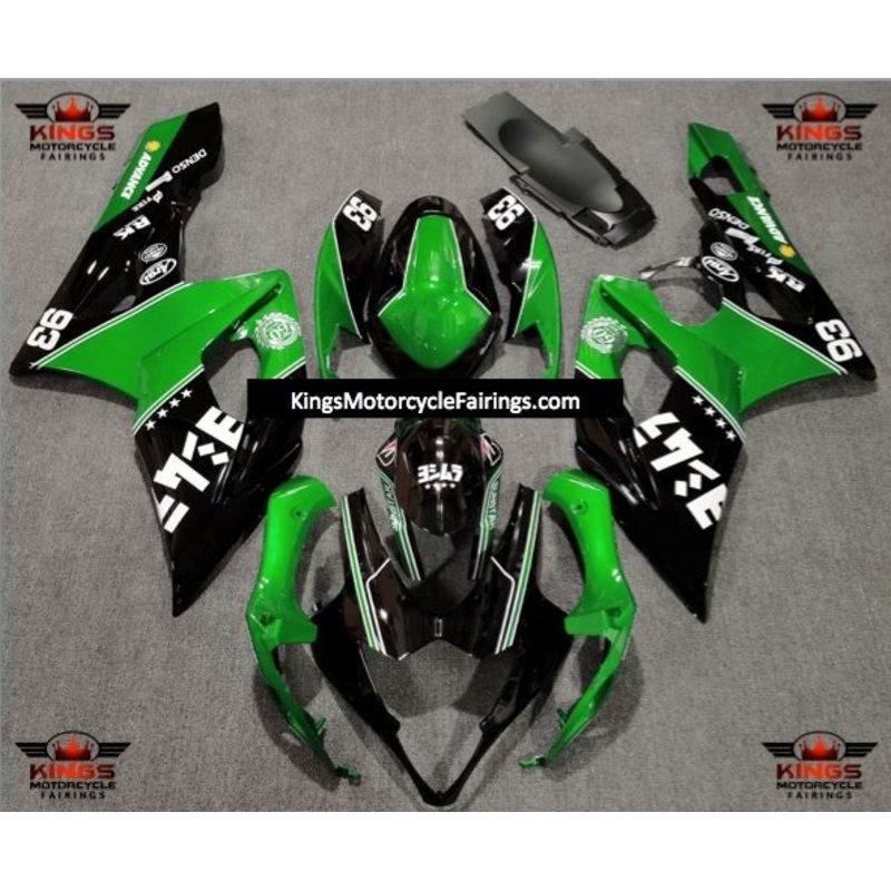Suzuki GSXR1000 (2005-2006) Green, Black & White #93 Fairings No Seat Cowl No Bolt Kit No Tank