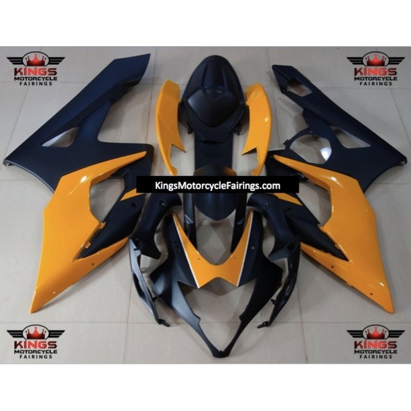 Suzuki GSXR1000 (2005-2006) Matte Black & Orange Fairings No Seat Cowl No Bolt Kit No Tank