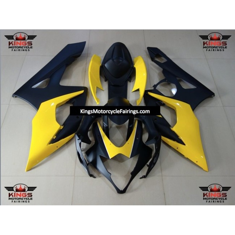 Suzuki GSXR1000 (2005-2006) Matte Black & Yellow Fairings No Seat Cowl No Bolt Kit No Tank