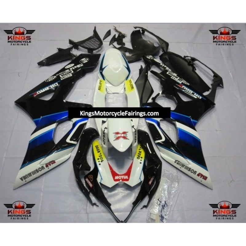 Suzuki GSXR1000 (2005-2006) White, Black, Blue Yellow & Red Dark Dog Fairings No Seat Cowl No Bolt Kit No Tank