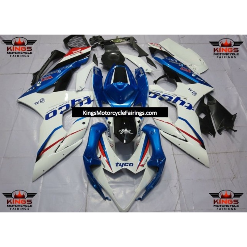 Suzuki GSXR1000 (2005-2006) White, Blue & Red Tyco Fairings No Seat Cowl No Bolt Kit No Tank