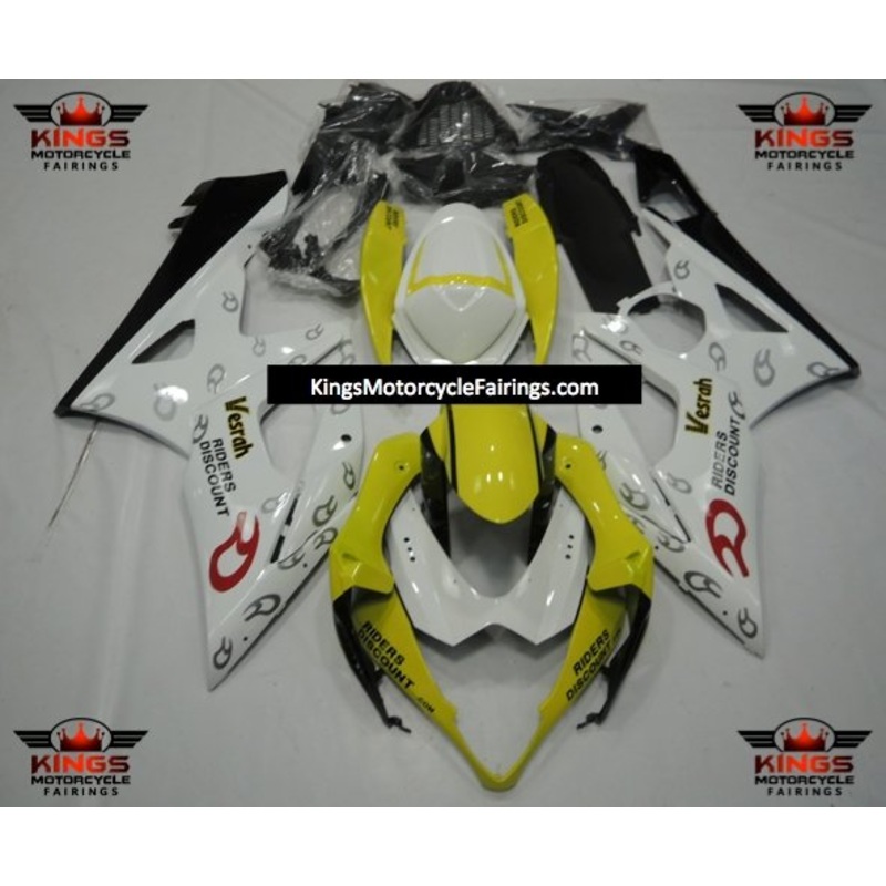 Suzuki GSXR1000 (2005-2006) Yellow, White & Black Vesrah Fairings No Seat Cowl No Bolt Kit No Tank