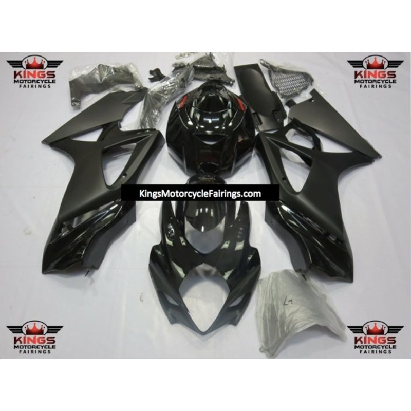 Suzuki GSXR1000 (2007-2008) Black & Matte Black Fairings No Seat Cowl No Bolt Kit No Tank