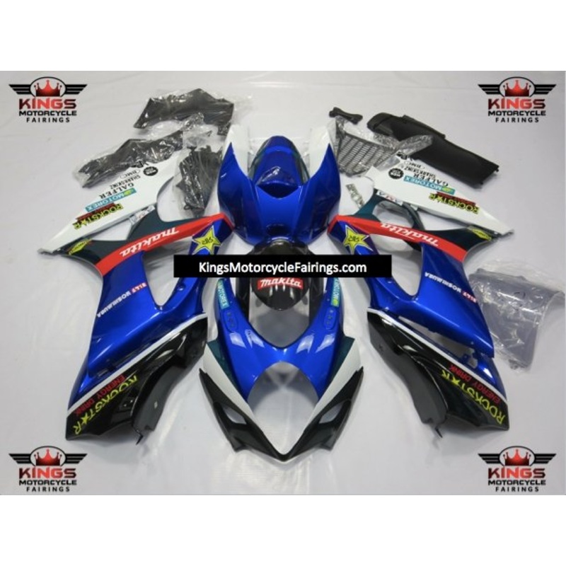 Suzuki GSXR1000 (2007-2008) Blue & Black Rockstar Fairings No Seat Cowl No Bolt Kit No Tank