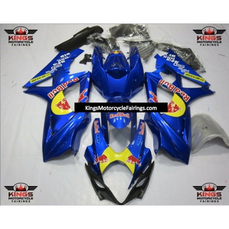 Suzuki GSXR1000 (2007-2008) Blue Red Bull Fairings No Seat Cowl No Bolt Kit No Tank