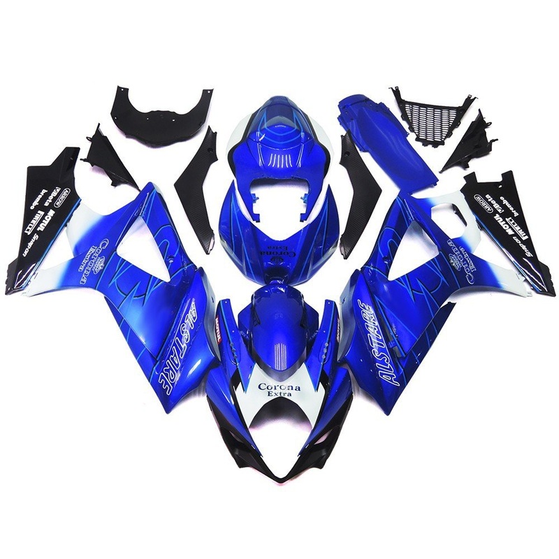 Suzuki GSXR1000 (2007-2008) Blue, White, Black Alstare Corona Fairings No Seat Cowl No Bolt Kit No Tank